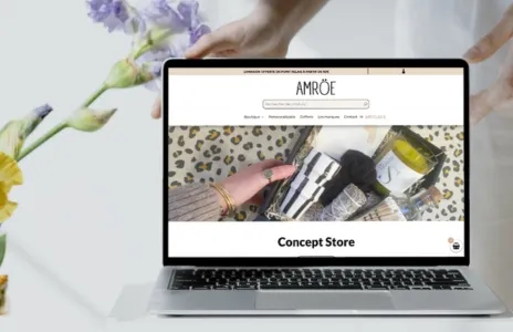 Mockup desktop du site boutique amroe.com